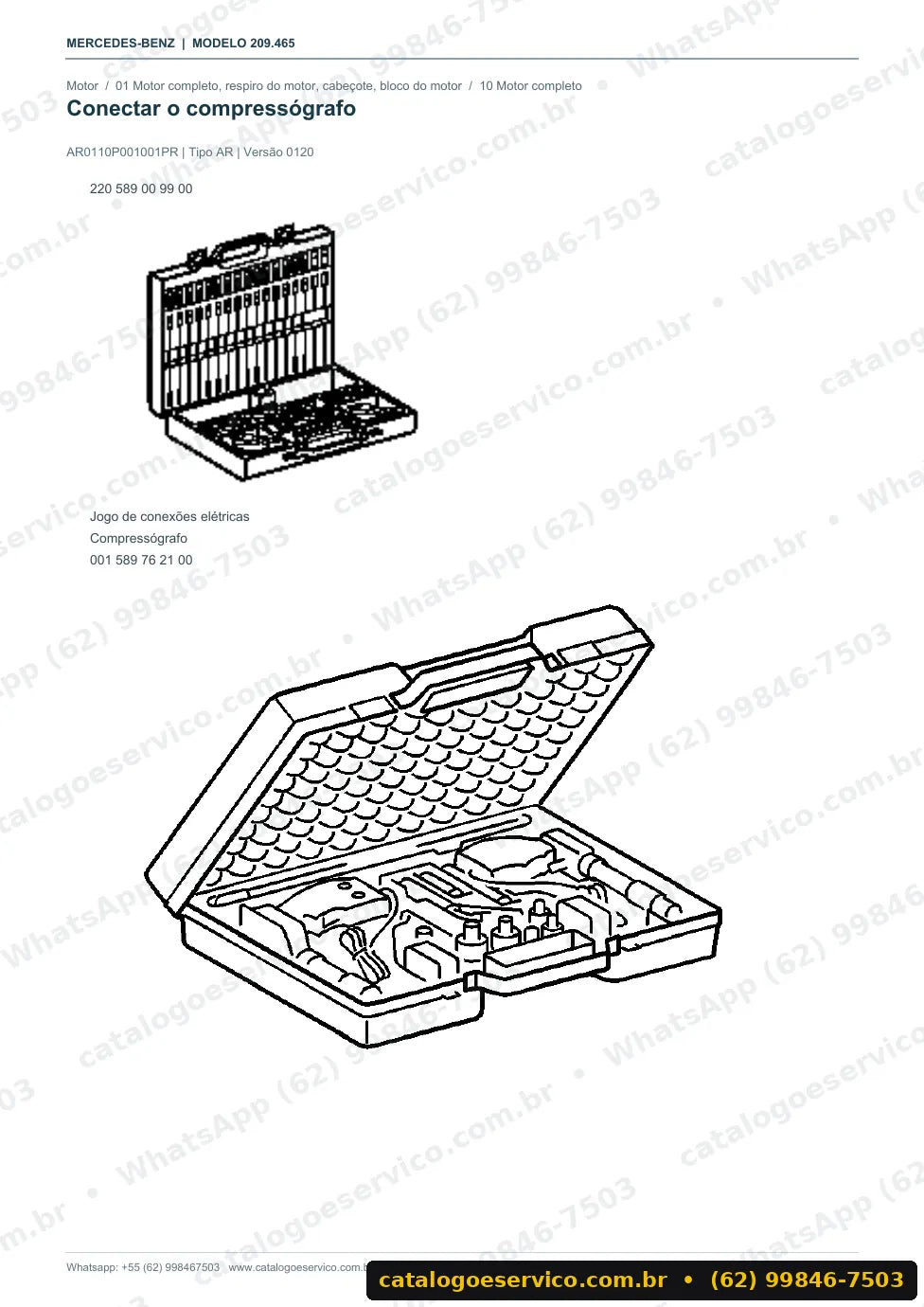 Página de procedimento do manual de oficina Mercedes-Benz CLK 320 (C209)
