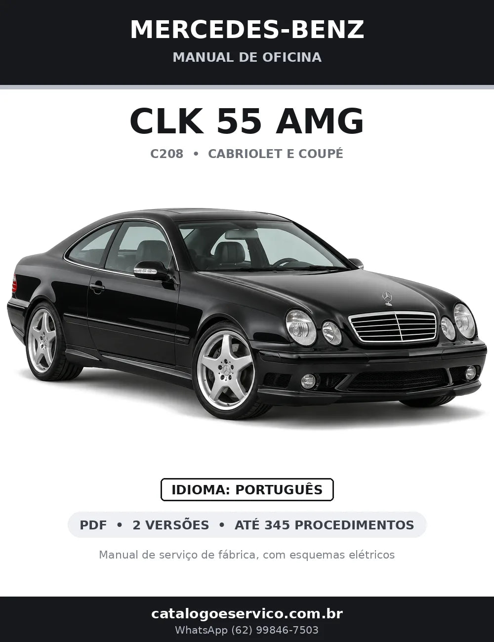 Capa do manual de oficina Mercedes-Benz CLK 55 AMG (C208)