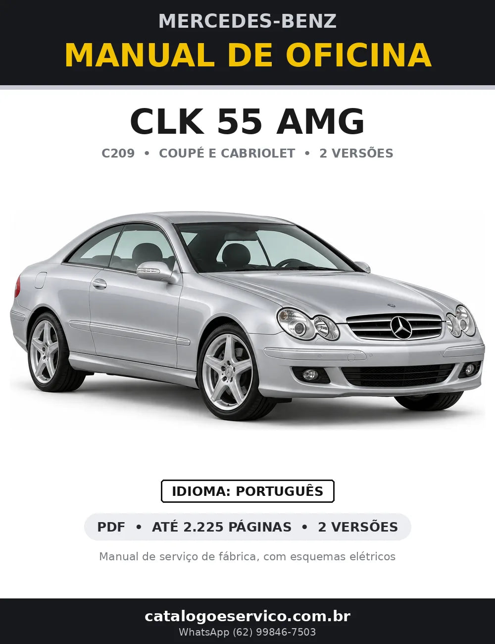 Capa do manual de oficina Mercedes-Benz CLK 55 AMG (C209)