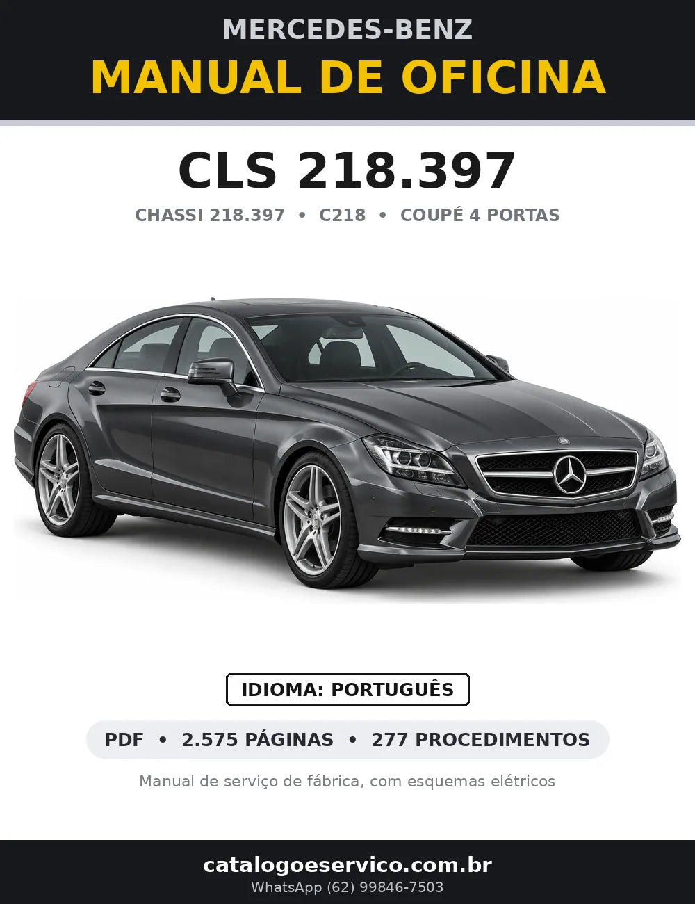 Capa do manual de oficina Mercedes-Benz CLS 218.397 (C218)