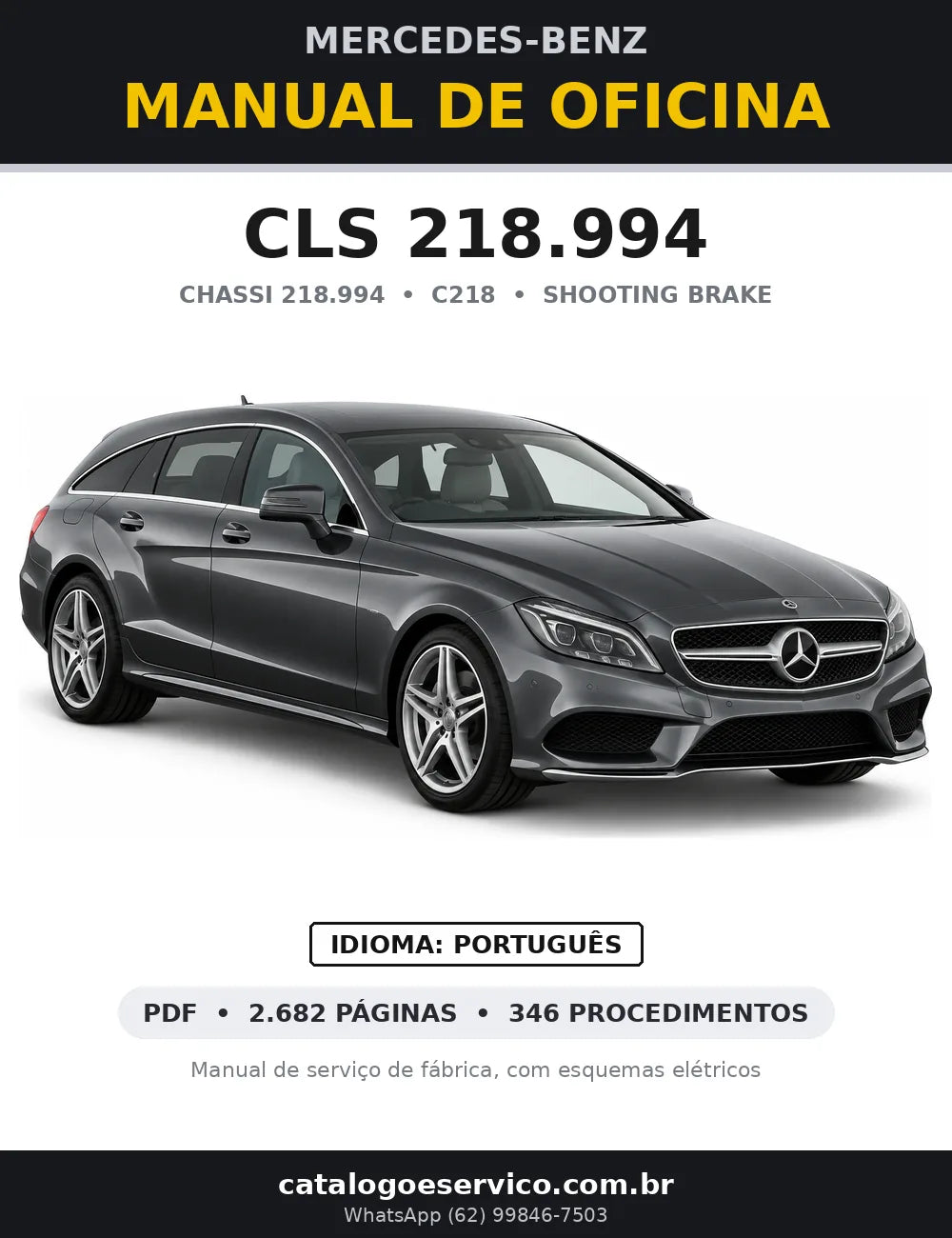 Capa do manual de oficina Mercedes-Benz CLS 218.994 (C218)