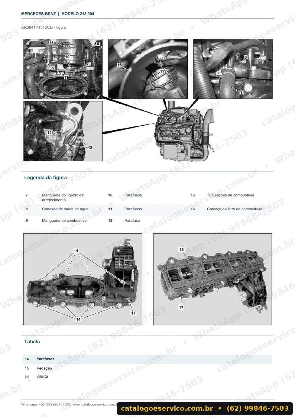 Página de procedimento do manual de oficina Mercedes-Benz CLS 250 (C218)