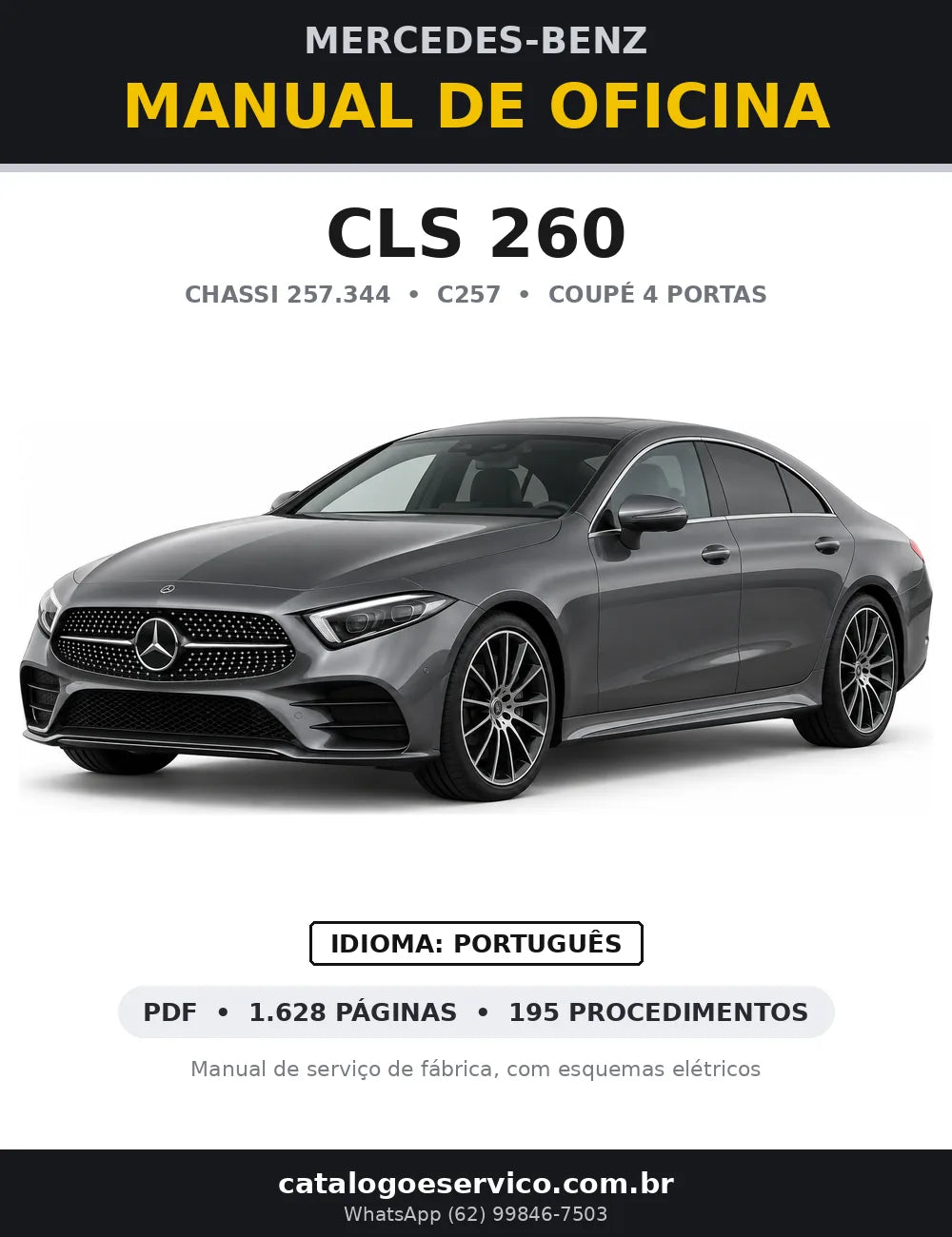 Capa do manual de oficina Mercedes-Benz CLS 260 (C257)