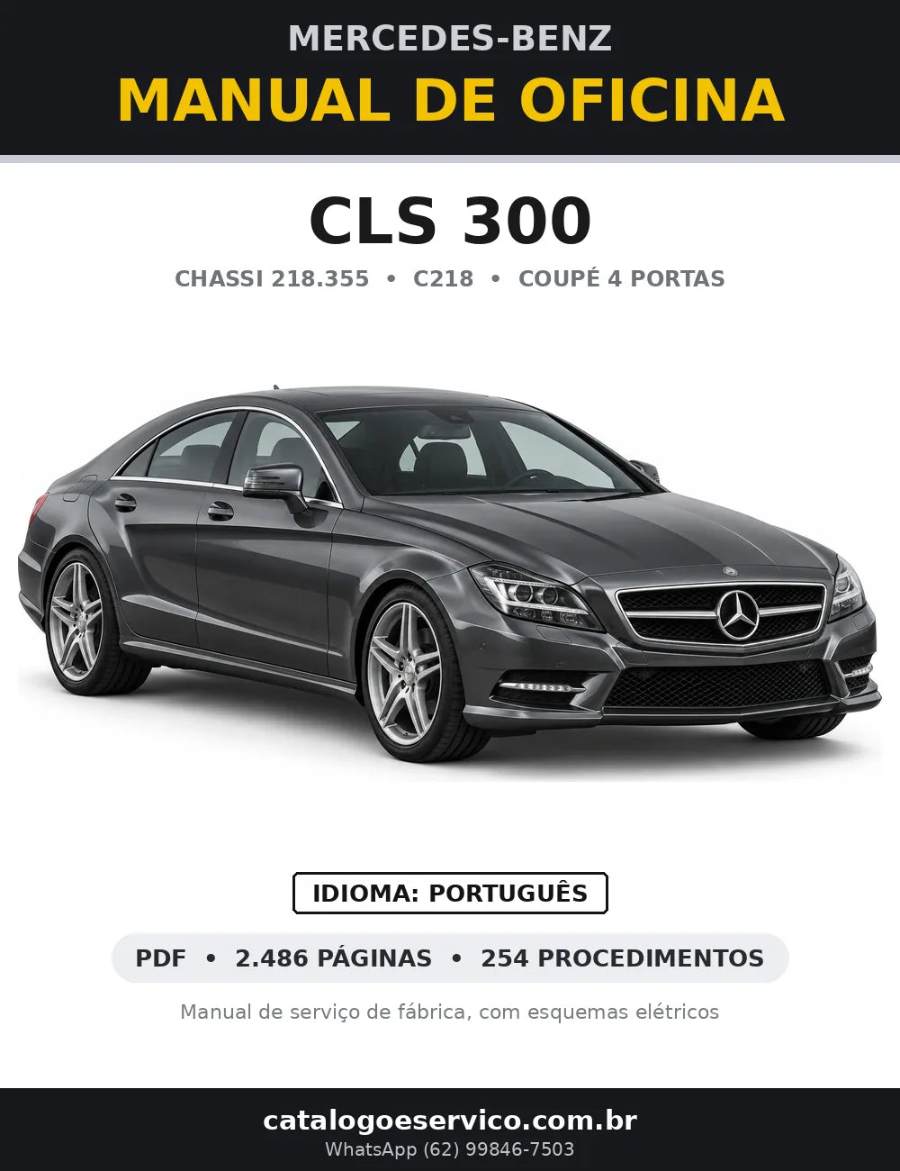 Capa do manual de oficina Mercedes-Benz CLS 300 (C218)