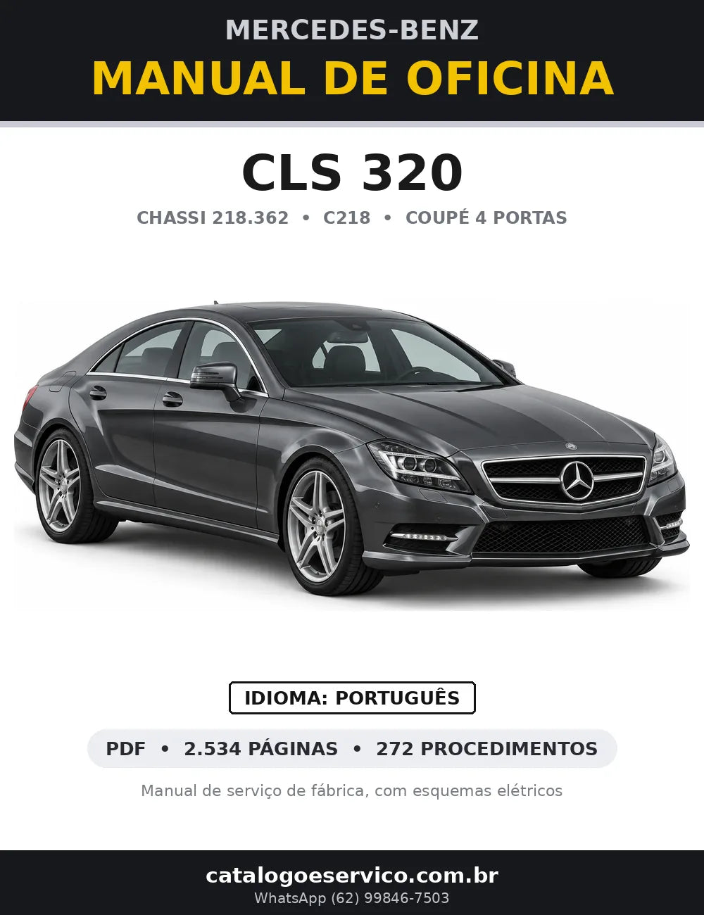 Capa do manual de oficina Mercedes-Benz CLS 320 (C218)