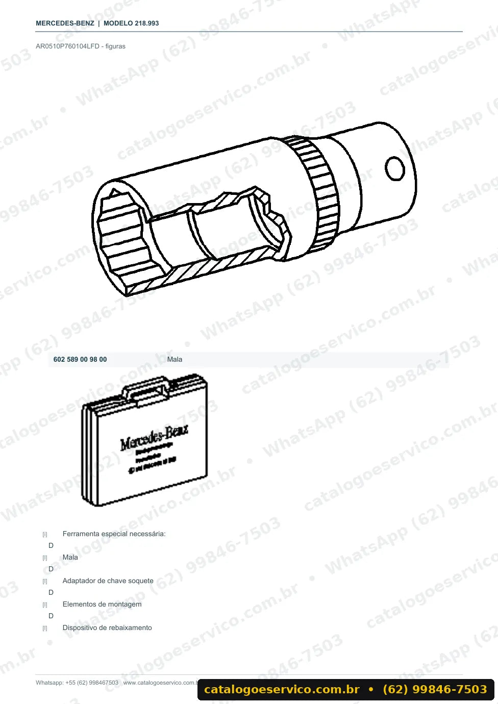 Página de procedimento do manual de oficina Mercedes-Benz CLS 350 (C218)