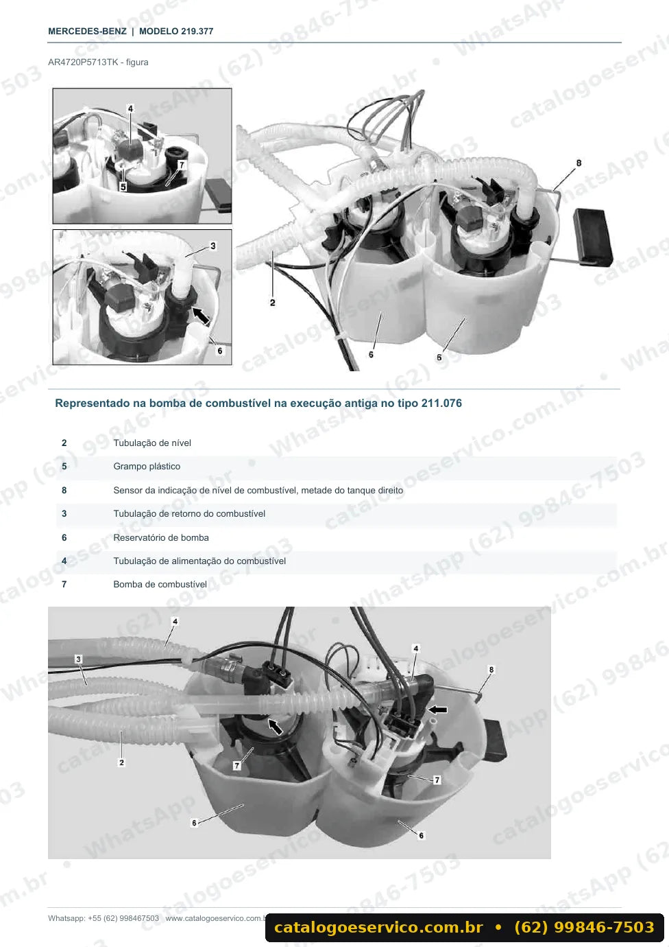 Página de procedimento do manual de oficina Mercedes-Benz CLS 63 AMG (C219)