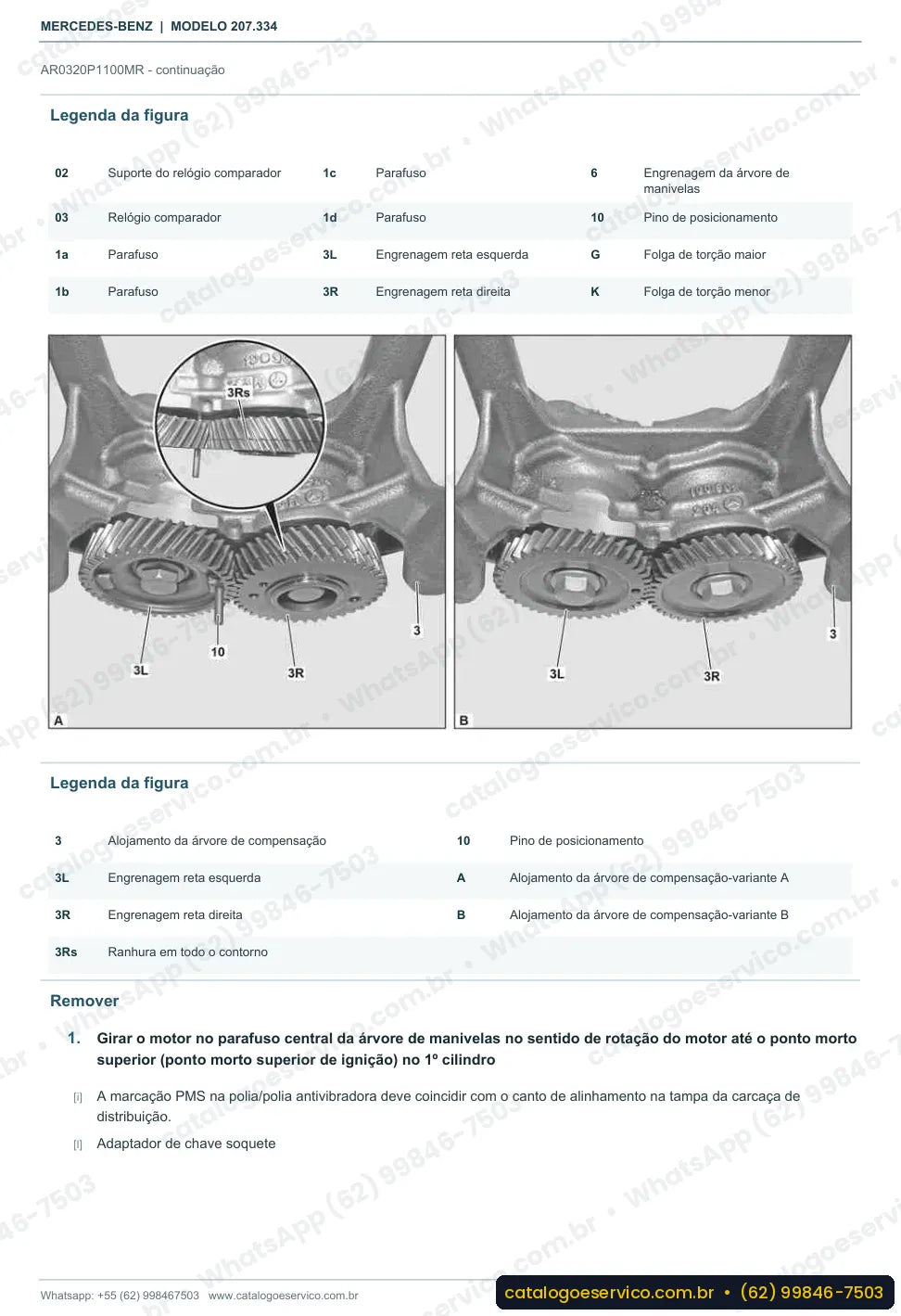 Página de procedimento do manual de oficina Mercedes-Benz E 200 (C207)