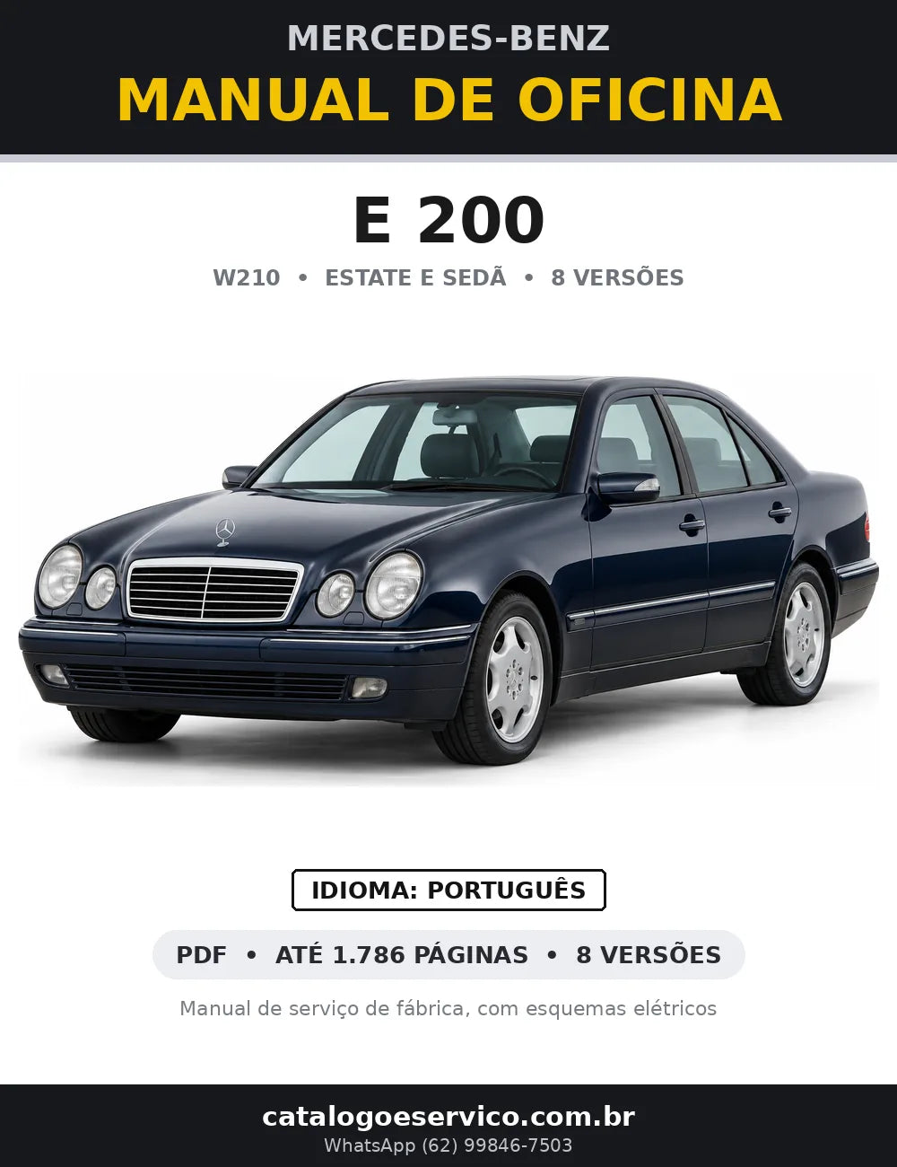 Capa do manual de oficina Mercedes-Benz E 200 (W210)