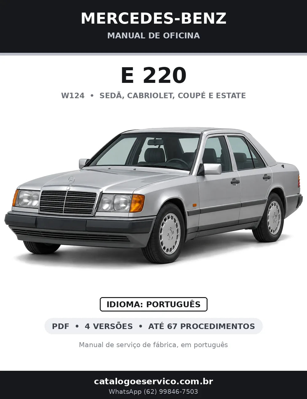 Capa do manual de oficina Mercedes-Benz E 220 (W124)