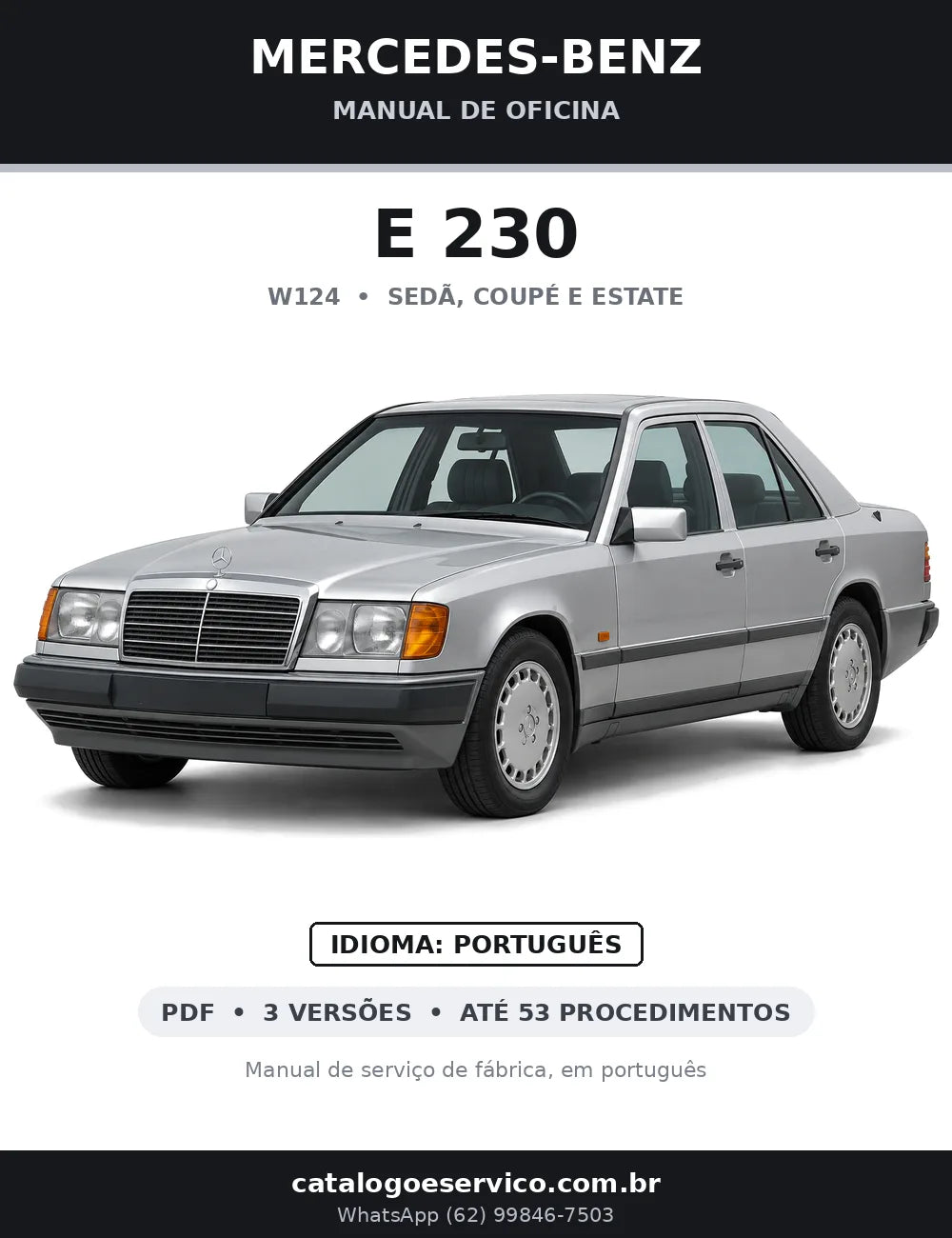 Capa do manual de oficina Mercedes-Benz E 230 (W124)