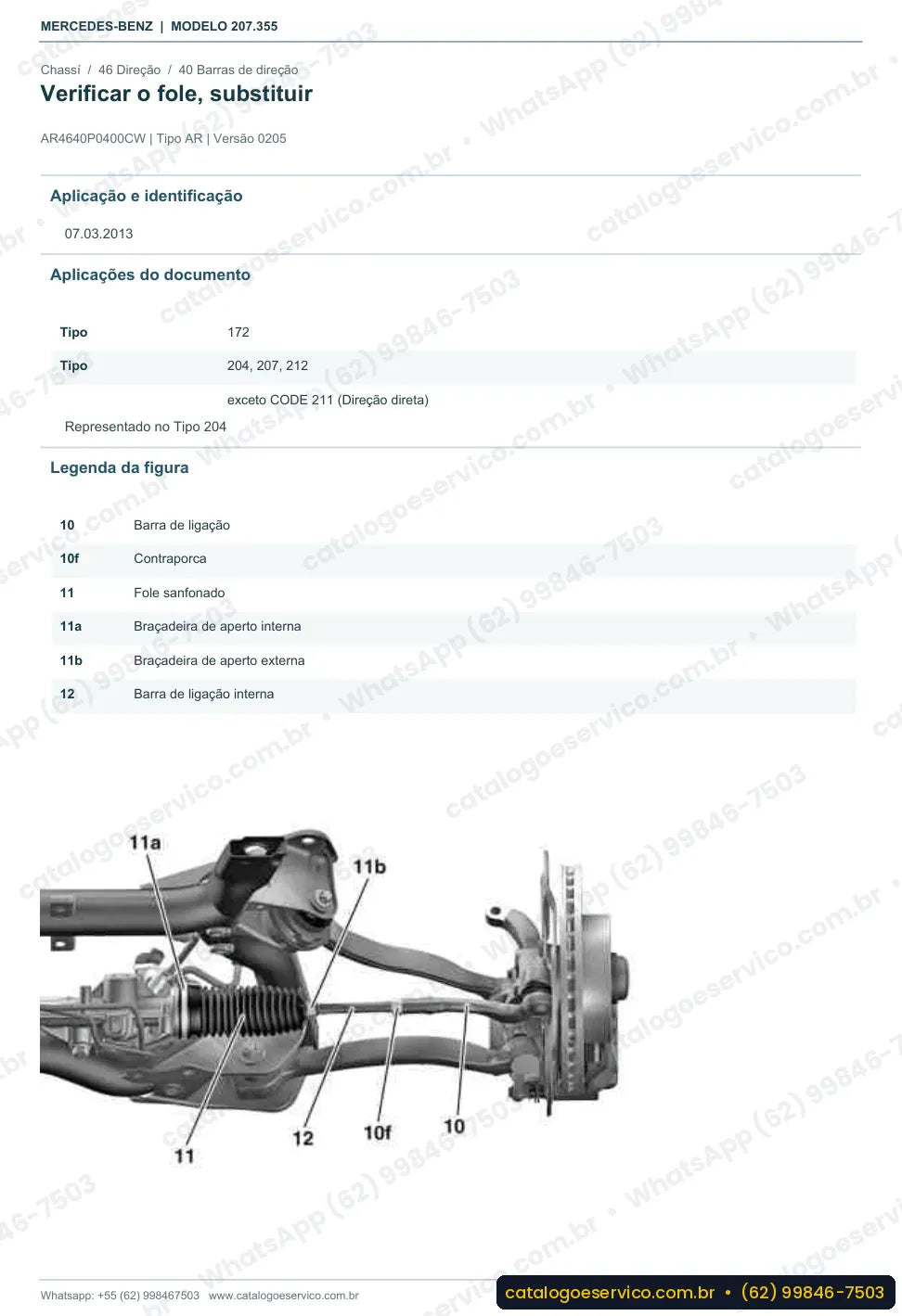 Página de procedimento do manual de oficina Mercedes-Benz E 300 (C207)