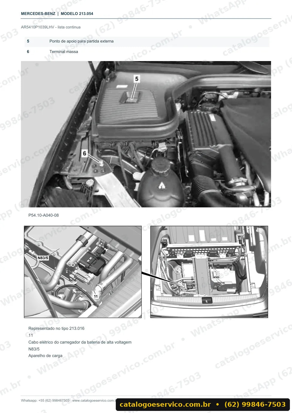 Página de procedimento do manual de oficina Mercedes-Benz E 300 / E 350 e 4MATIC (W213)