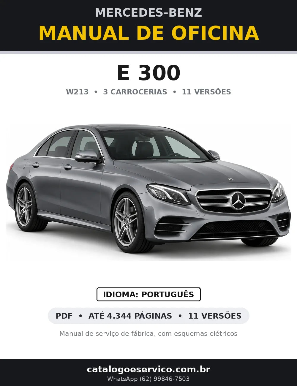 Capa do manual de oficina Mercedes-Benz E 300 (W213)