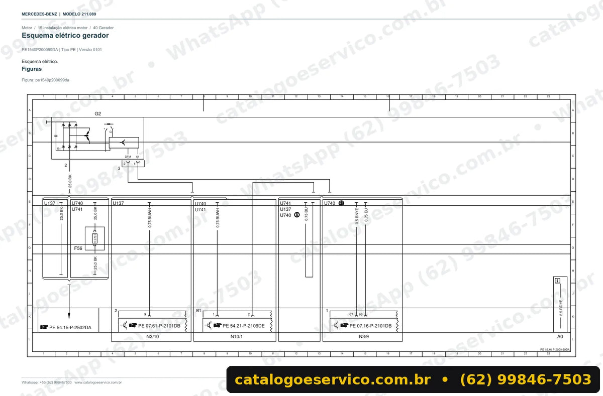 Página de esquema elétrico do manual Mercedes-Benz E 320 (W211)