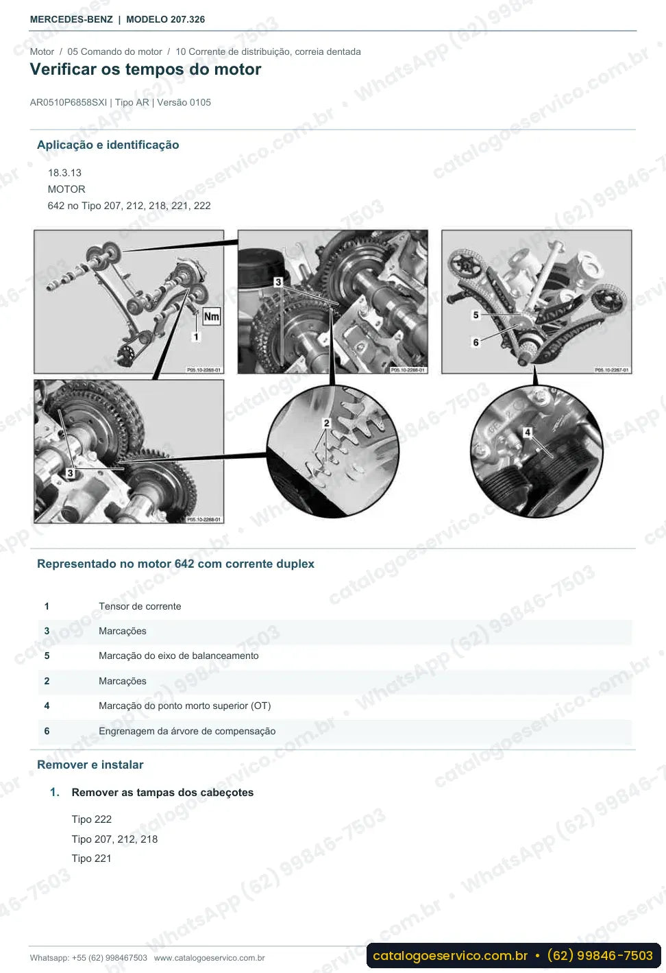 Página de procedimento do manual de oficina Mercedes-Benz E 350 (C207)