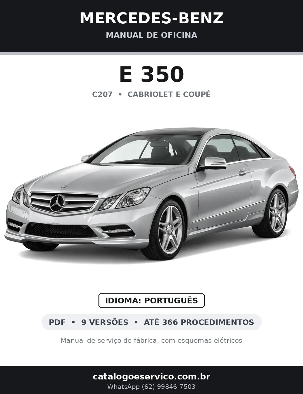 Capa do manual de oficina Mercedes-Benz E 350 (C207)