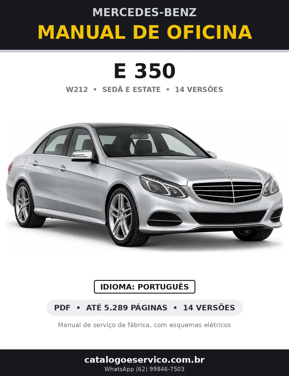Capa do manual de oficina Mercedes-Benz E 350 (W212)