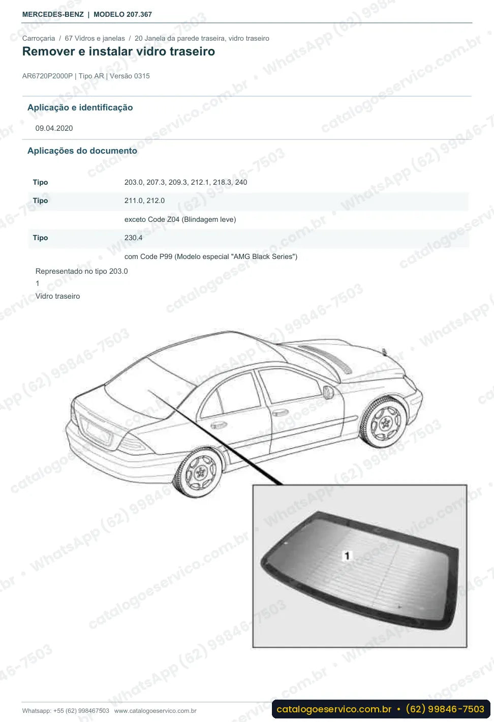 Página de procedimento do manual de oficina Mercedes-Benz E 400 (C207)