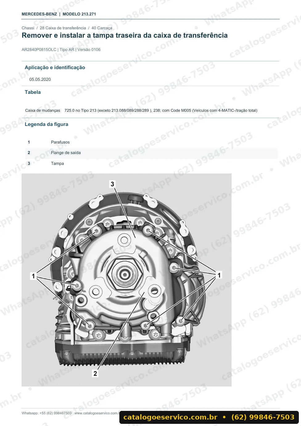 Página de procedimento do manual de oficina Mercedes-Benz E 400 (W213)