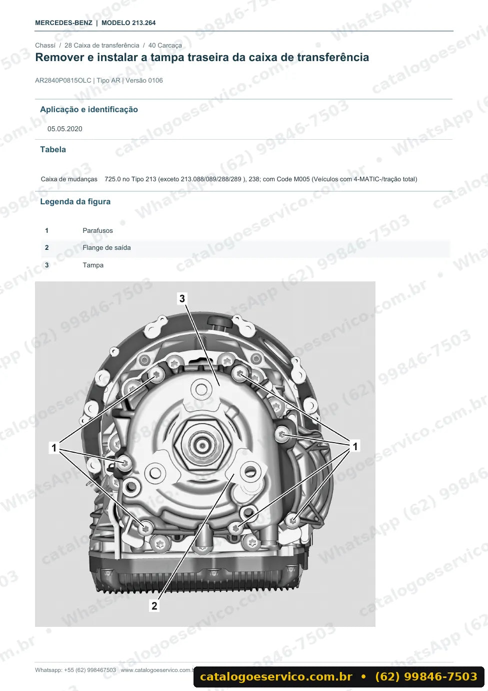 Página de procedimento do manual de oficina Mercedes-Benz E 43 AMG (W213)