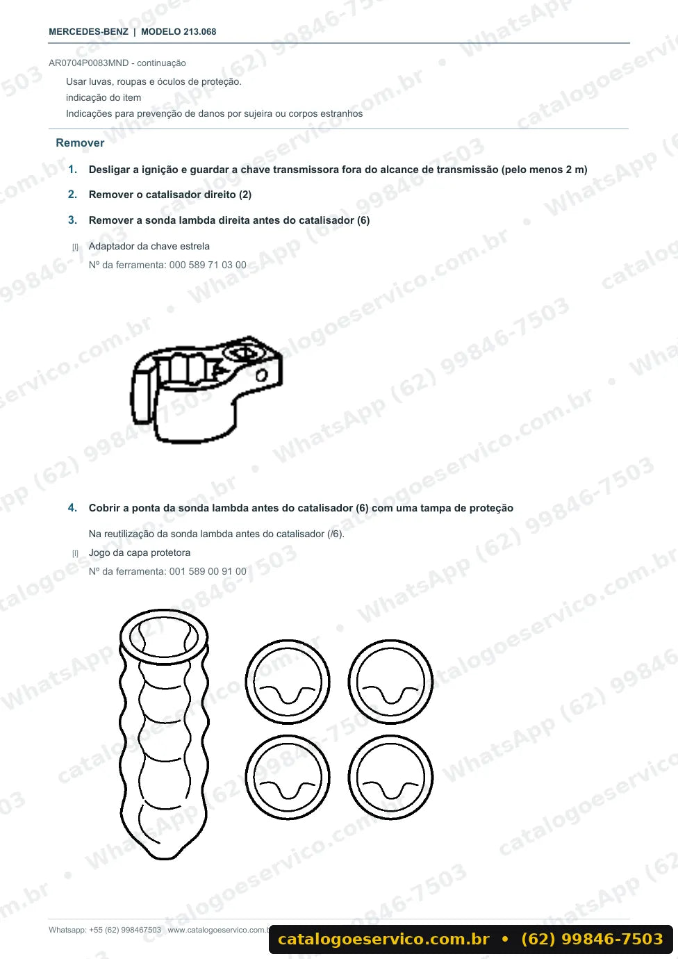 Página de procedimento do manual de oficina Mercedes-Benz E 450 4MATIC (W213)