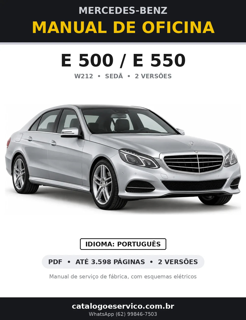 Capa do manual de oficina Mercedes-Benz E 500 / E 550 (W212)