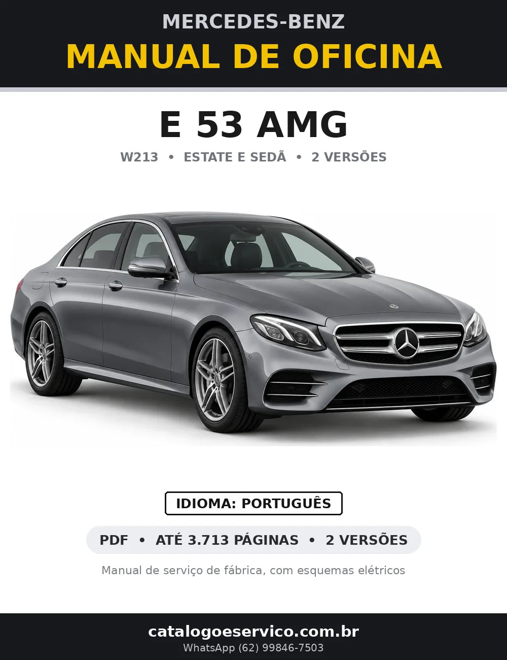 Capa do manual de oficina Mercedes-Benz E 53 AMG (W213)