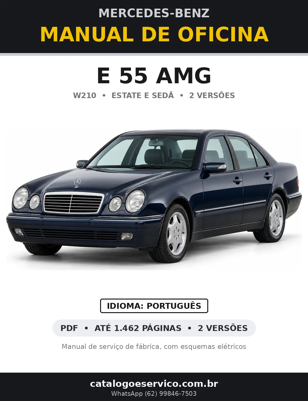 Capa do manual de oficina Mercedes-Benz E 55 AMG (W210)