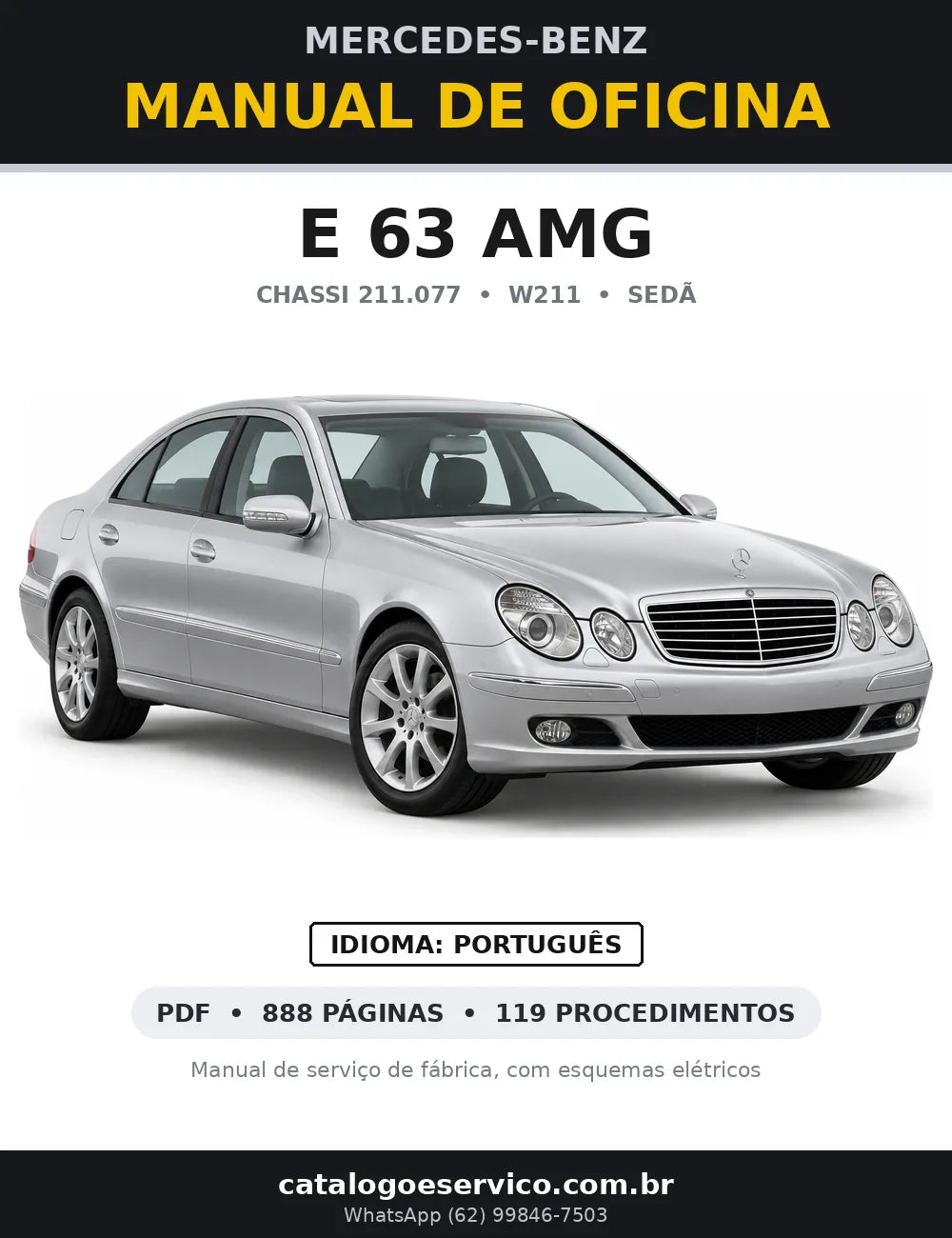 Capa do manual de oficina Mercedes-Benz E 63 AMG (W211)