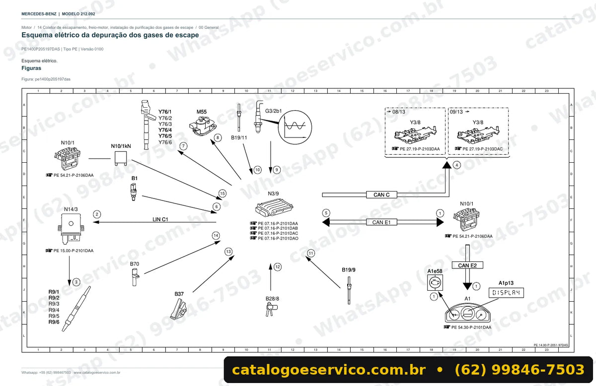 Página de esquema elétrico do manual Mercedes-Benz E 63 AMG (W212)