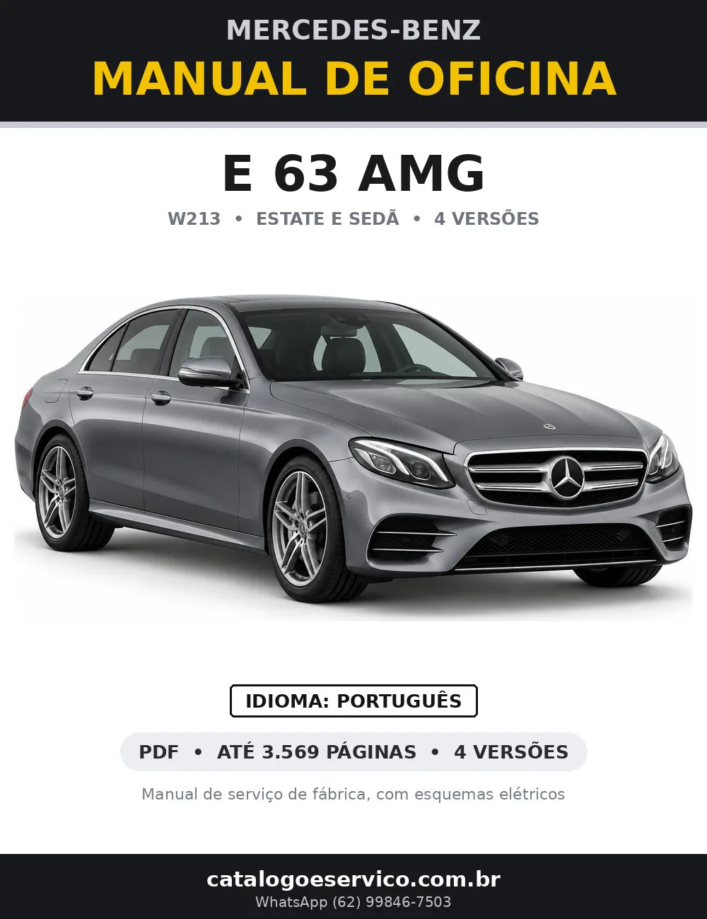 Capa do manual de oficina Mercedes-Benz E 63 AMG (W213)