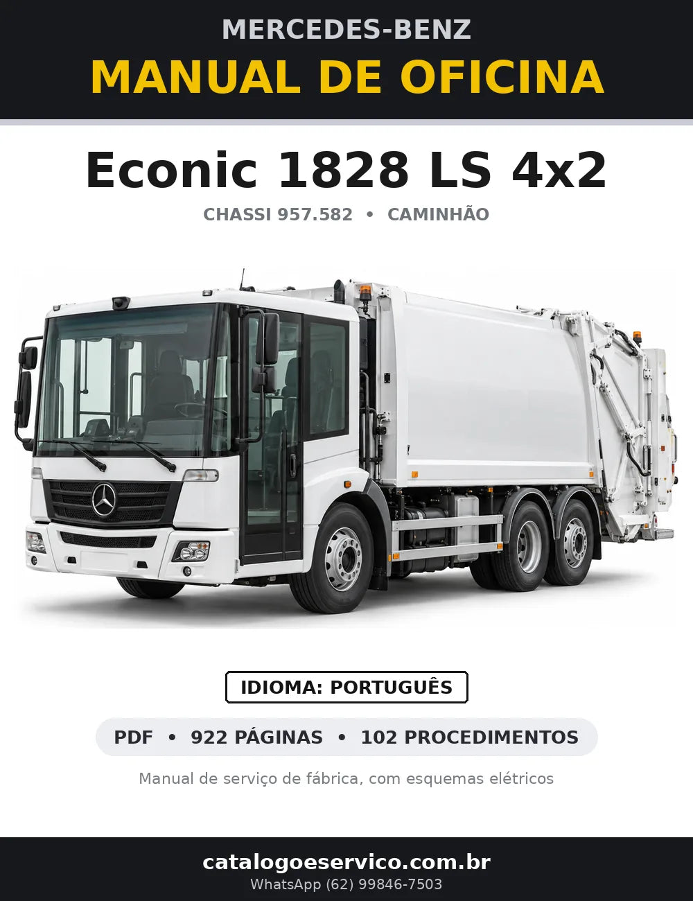 Capa do manual de oficina Mercedes-Benz Econic 1828 LS 4x2