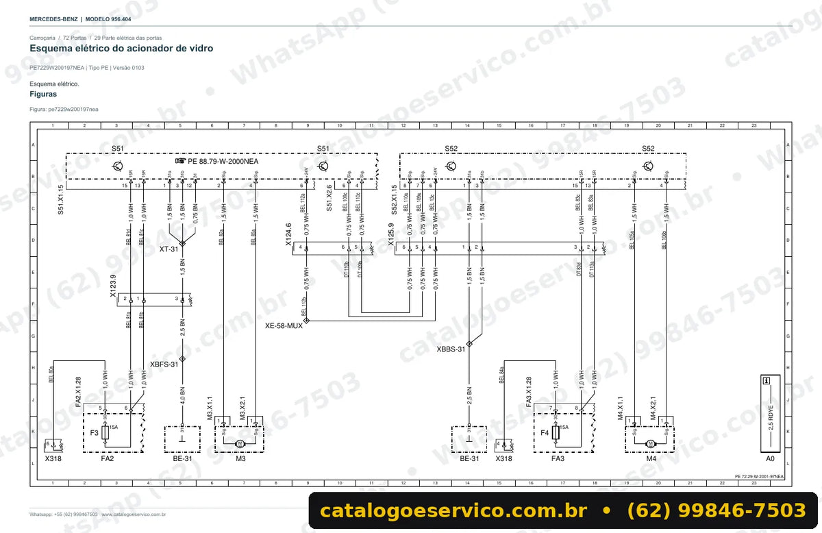 Página de esquema elétrico do manual Mercedes-Benz Econic 1830 L