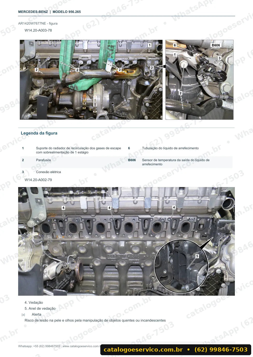 Página de procedimento do manual de oficina Mercedes-Benz Econic SD
