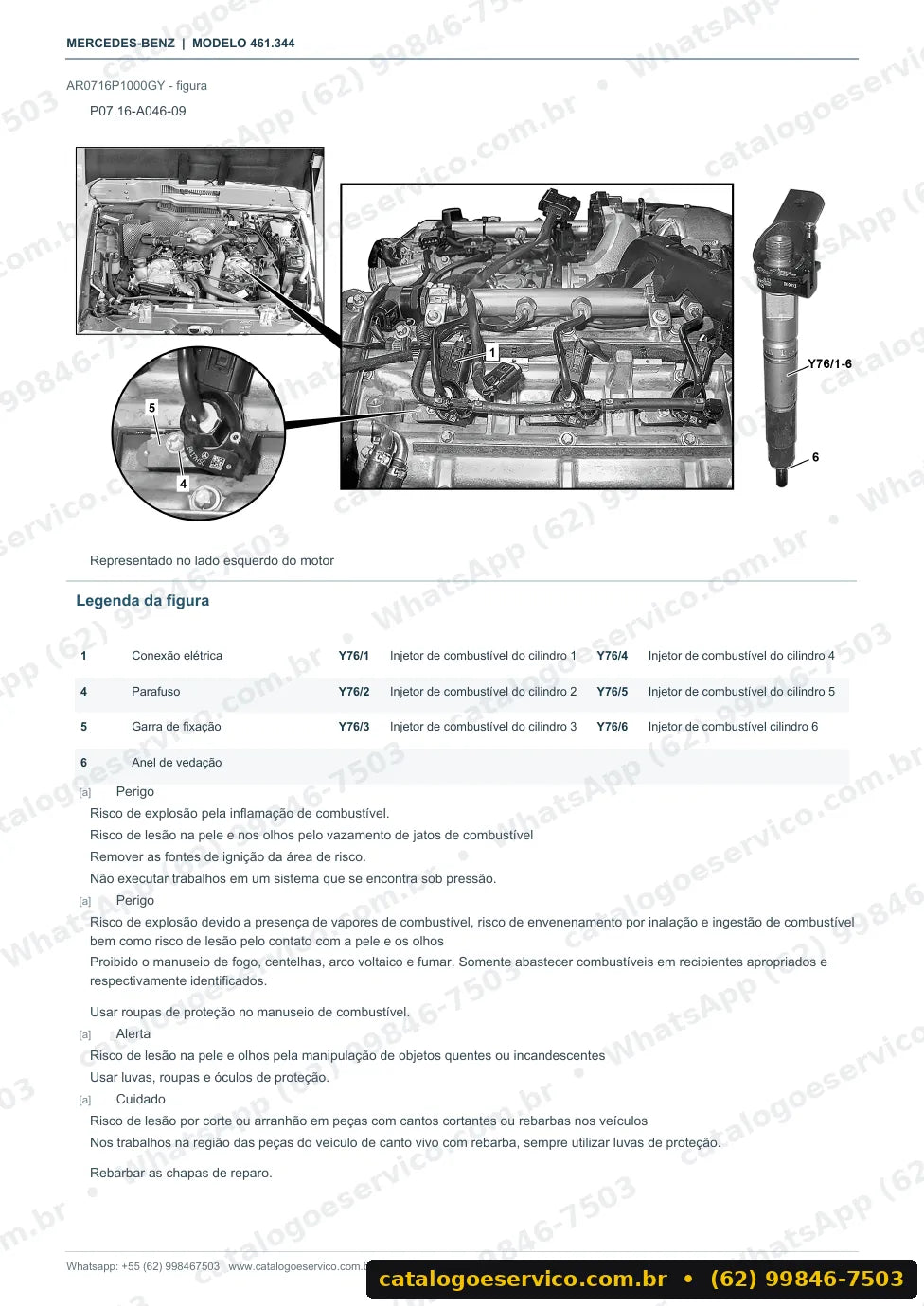 Página de procedimento do manual de oficina Mercedes-Benz G 280 CDI (W461)