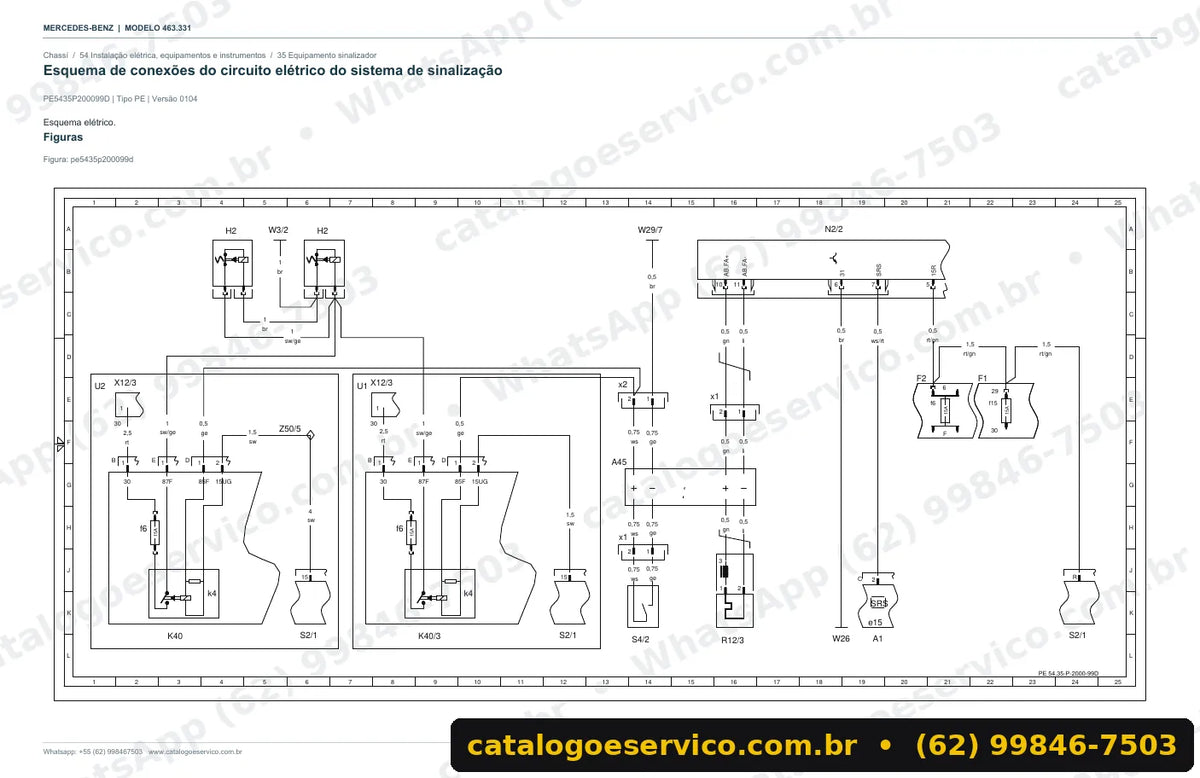 Página de esquema elétrico do manual Mercedes-Benz G 300 (W463)
