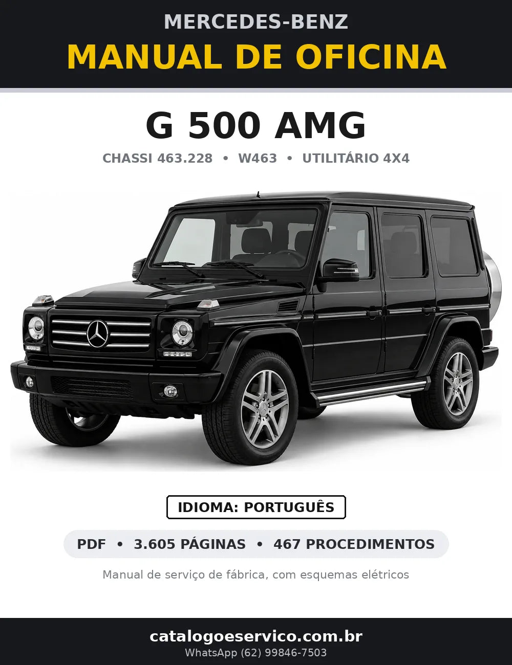 Capa do manual de oficina Mercedes-Benz G 500 AMG (W463)