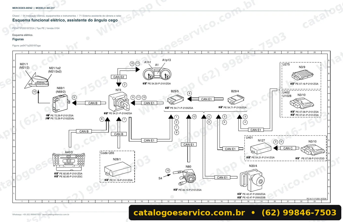 Página de esquema elétrico do manual Mercedes-Benz G 500 / G 550 (W463)