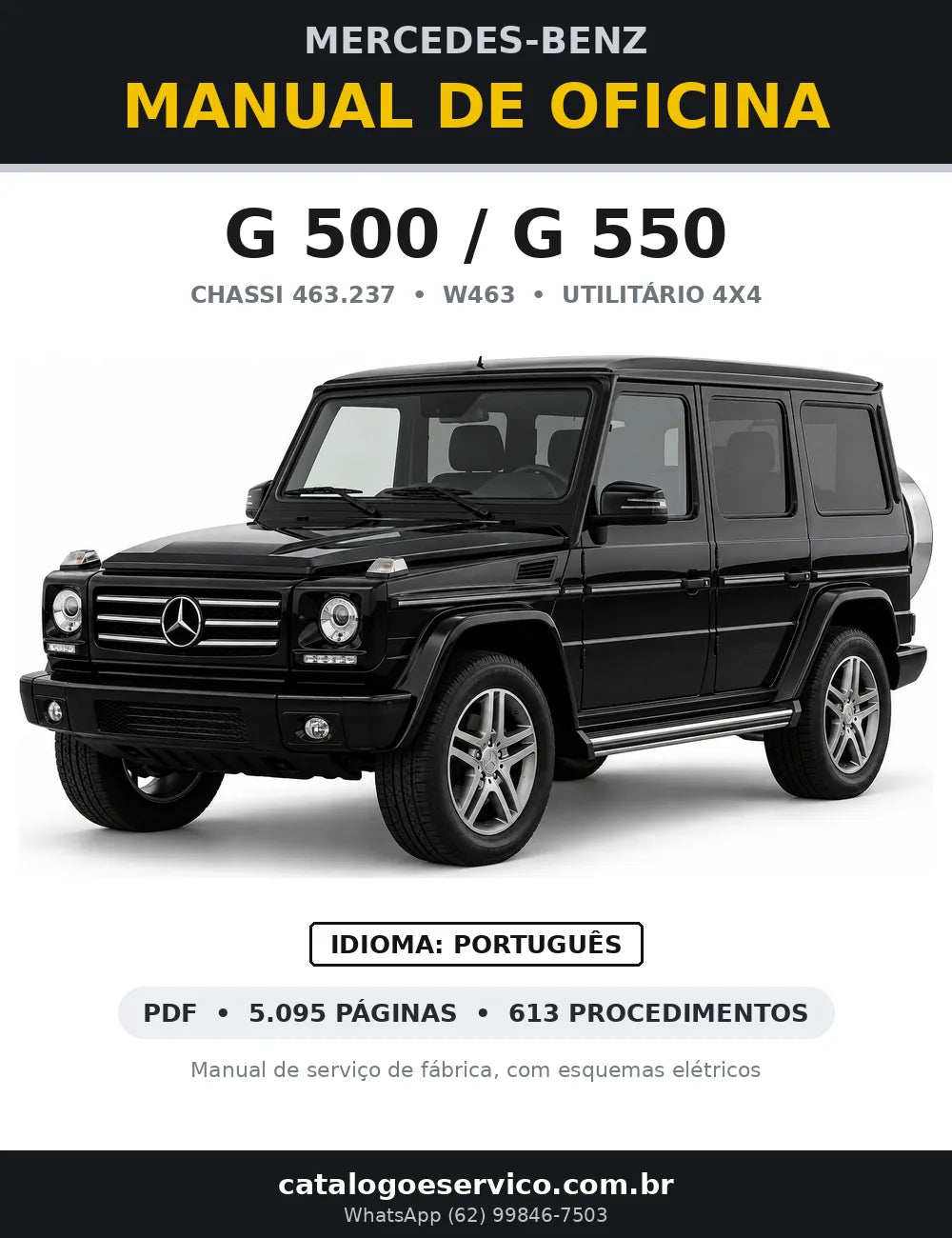 Capa do manual de oficina Mercedes-Benz G 500 / G 550 (W463)