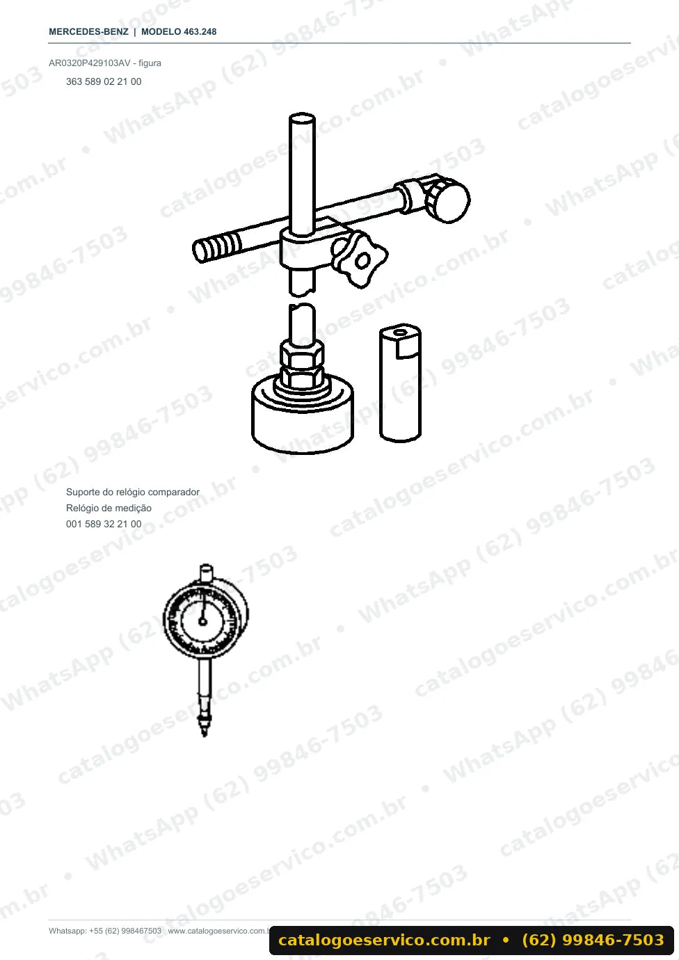Página de procedimento do manual de oficina Mercedes-Benz G 500 (W463)