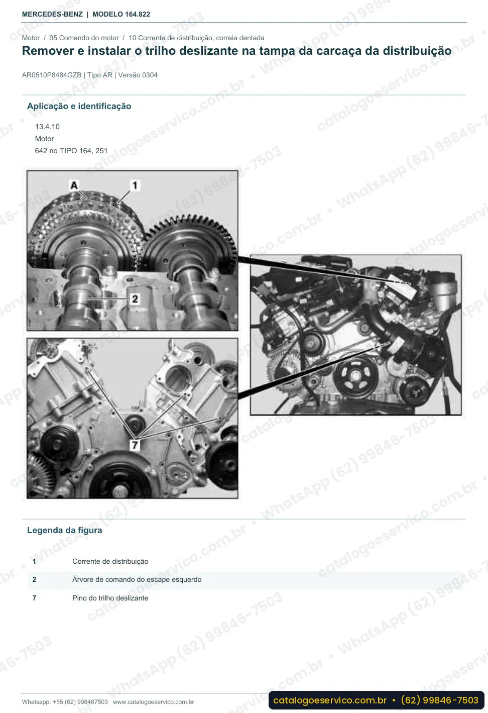 Página de procedimento do manual de oficina Mercedes-Benz GL 320 / GL 350 CDI 4MATIC (X164)