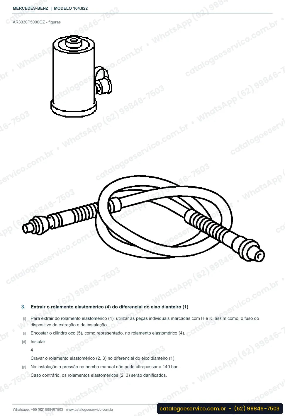 Página de procedimento do manual de oficina Mercedes-Benz GL 320 / GL 350 CDI 4MATIC (X164)
