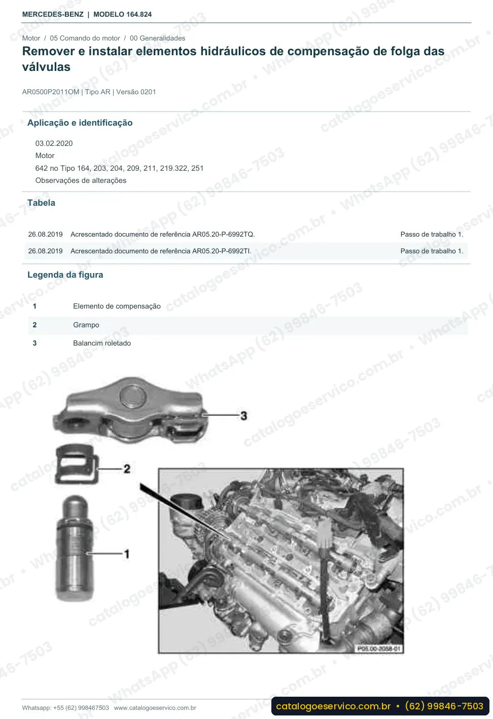 Página de procedimento do manual de oficina Mercedes-Benz GL 350 (X164)