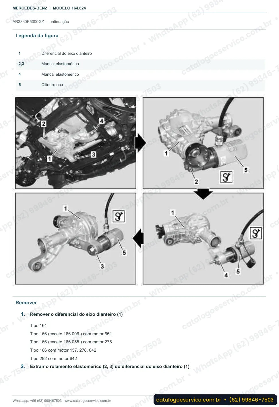 Página de procedimento do manual de oficina Mercedes-Benz GL 350 (X164)