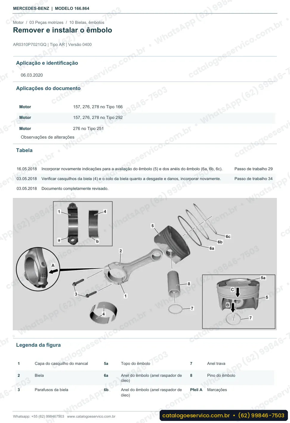 Página de procedimento do manual de oficina Mercedes-Benz GL 450 (X166)