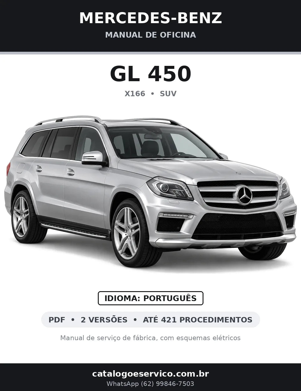 Capa do manual de oficina Mercedes-Benz GL 450 (X166)