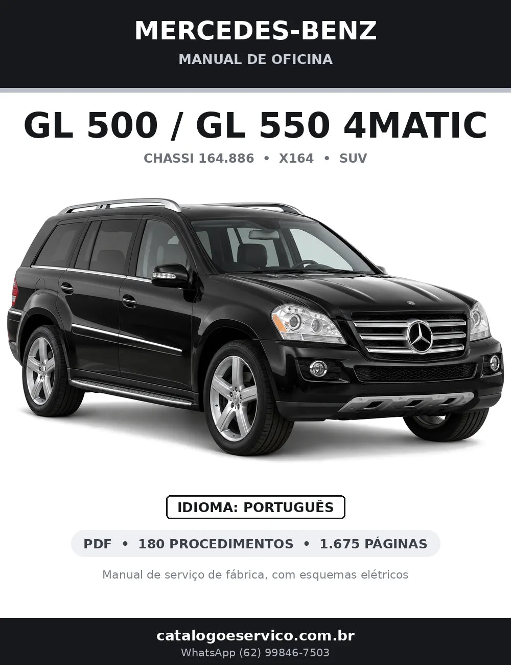 Capa do manual de oficina Mercedes-Benz GL 500 / GL 550 4MATIC (X164)