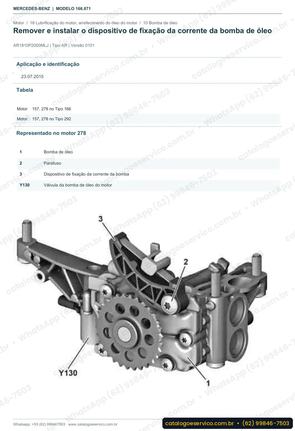 Página de procedimento do manual de oficina Mercedes-Benz GL 500 (X166)