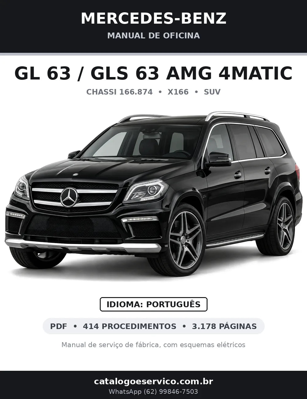 Capa do manual de oficina Mercedes-Benz GL 63 / GLS 63 AMG 4MATIC (X166)